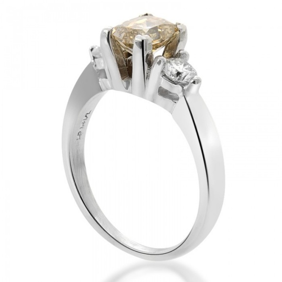 1.50 Carat Fancy Cognac Diamond Engagement Ring - Picture 2 of 4